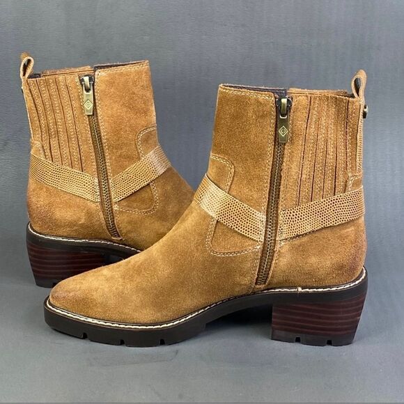 Donald Pliner leather suede Women MAI Saddle Bootie shoes size 8 - Picture 7 of 11